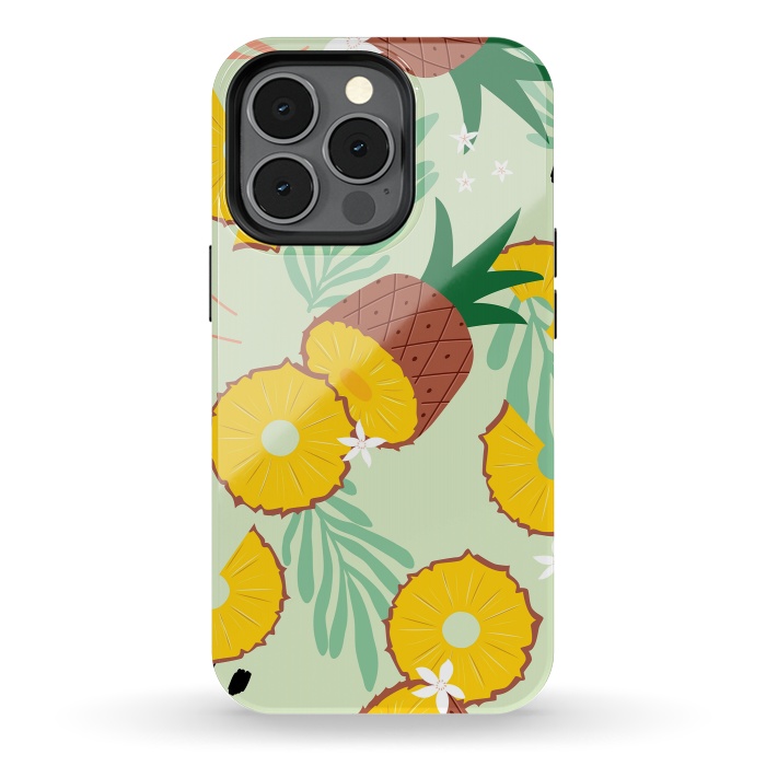 iPhone 13 pro StrongFit Pineapple pattern 03 by Jelena Obradovic