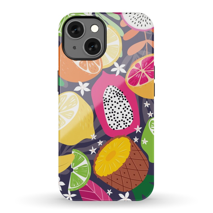 iPhone 13 StrongFit Tropical fruit pattern 01 by Jelena Obradovic