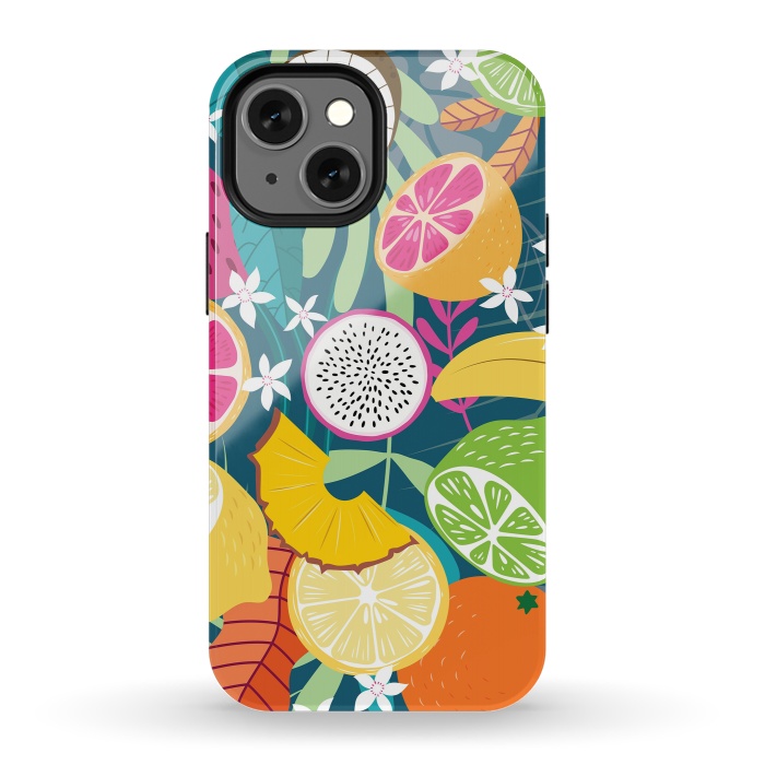 iPhone 13 mini StrongFit Tropical fruit pattern 02 by Jelena Obradovic