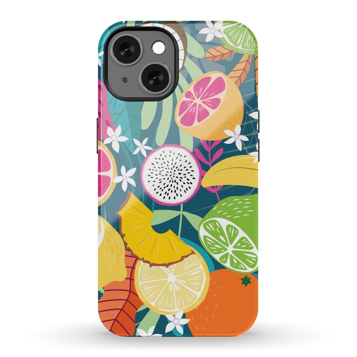 iPhone 13 StrongFit Tropical fruit pattern 02 by Jelena Obradovic
