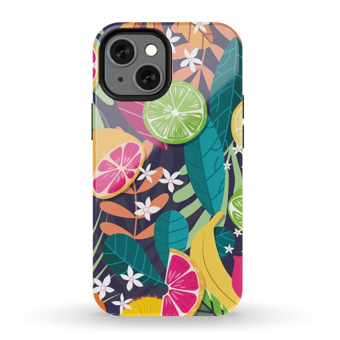 iPhone 13 mini StrongFit Tropical fruit pattern 03 by Jelena Obradovic