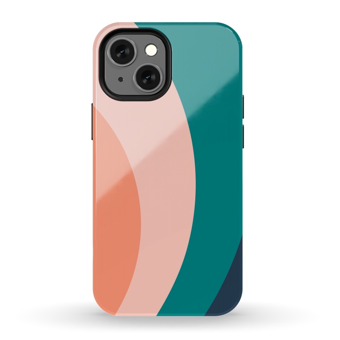 iPhone 13 mini StrongFit Teal Blush Rainbow by ArtPrInk