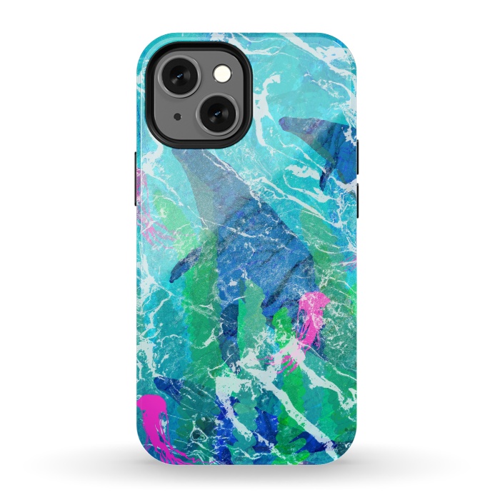 iPhone 13 mini StrongFit The ocean whales by Steve Wade (Swade)