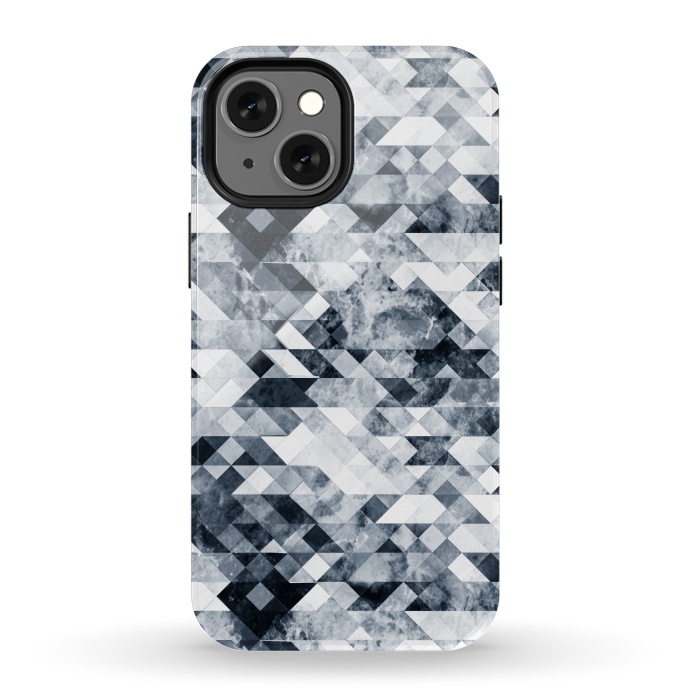 iPhone 13 mini StrongFit Geometric grunge marble tiles by Oana 