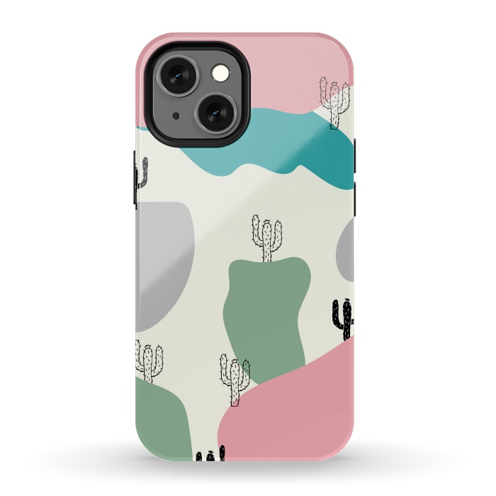 iPhone 13 mini StrongFit Mountain Cactus by Creativeaxle