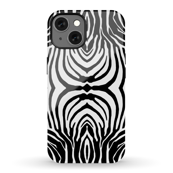 iPhone 13 StrongFit White zebra stripes by Oana 