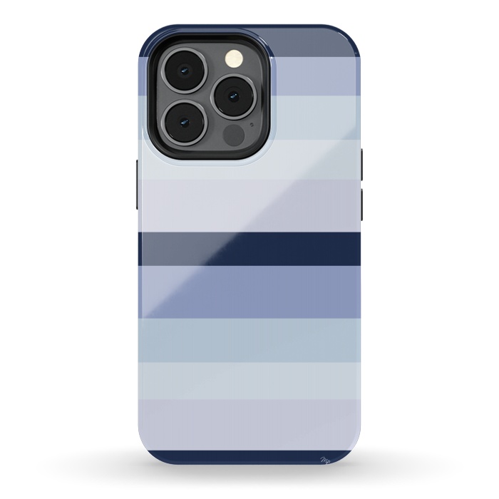 iPhone 13 pro StrongFit Blue Stripes by Martina