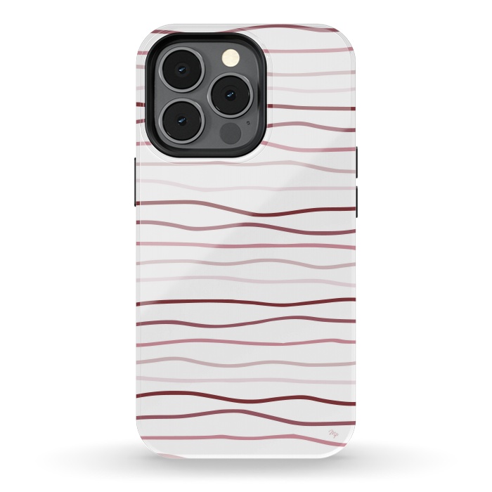 iPhone 13 pro StrongFit Vintage Pink Stripes by Martina