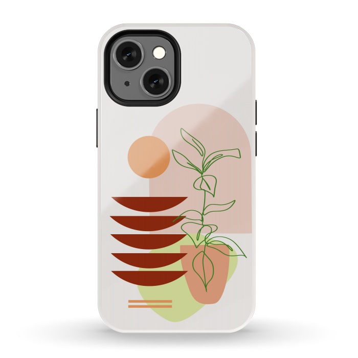 iPhone 13 mini StrongFit Geometric Shapes and Botanic 1 by nineFlorals