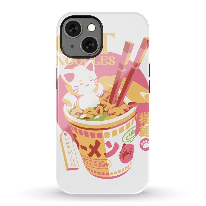 iPhone 13 StrongFit Cat Noodles by Ilustrata