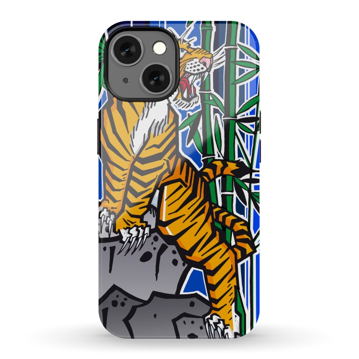 iPhone 13 StrongFit Japanese Tiger by Milo "Mr Lucky" Marcer