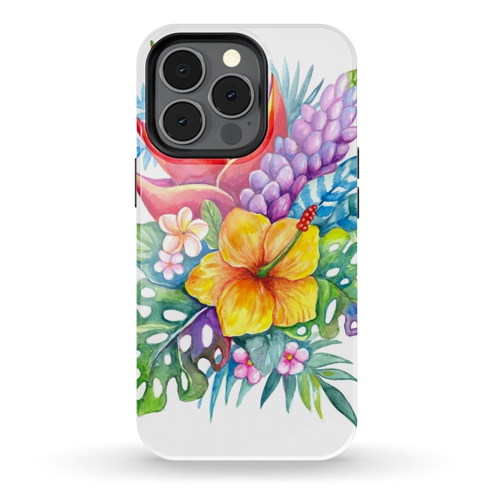 iPhone 13 pro StrongFit Tropical Flowers by Irina Velman