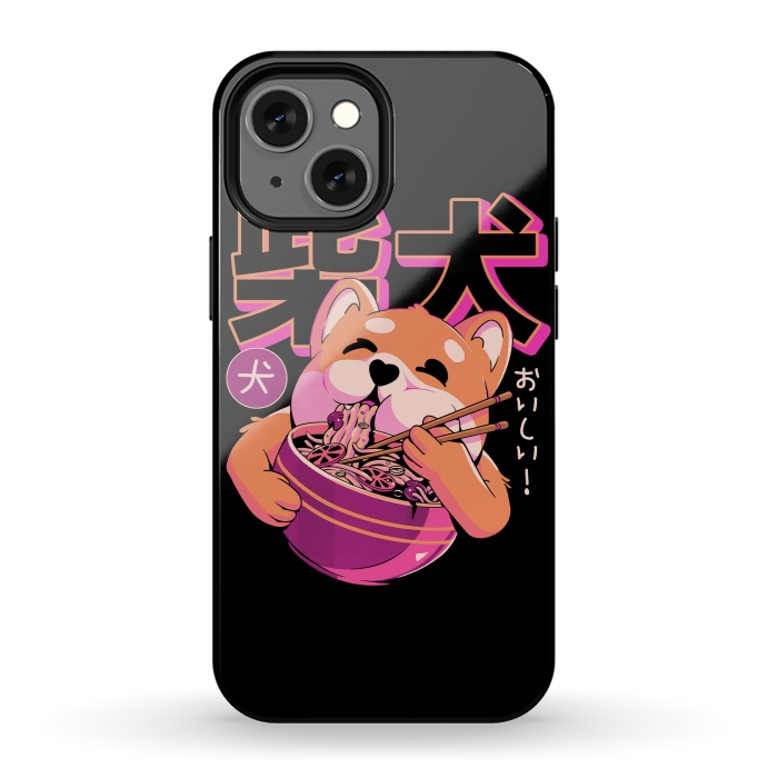 iPhone 13 mini StrongFit Shiba Noodles by Ilustrata