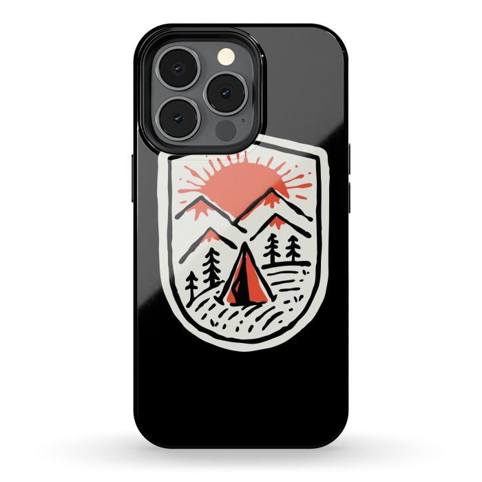 iPhone 13 pro StrongFit Sunset Camp Hand Drawn by Afif Quilimo