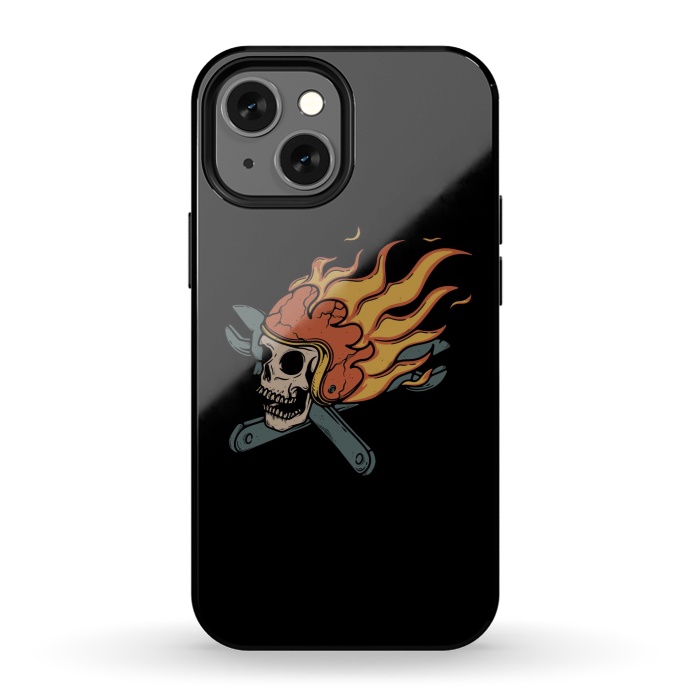 iPhone 13 mini StrongFit Rider and Fire by Afif Quilimo