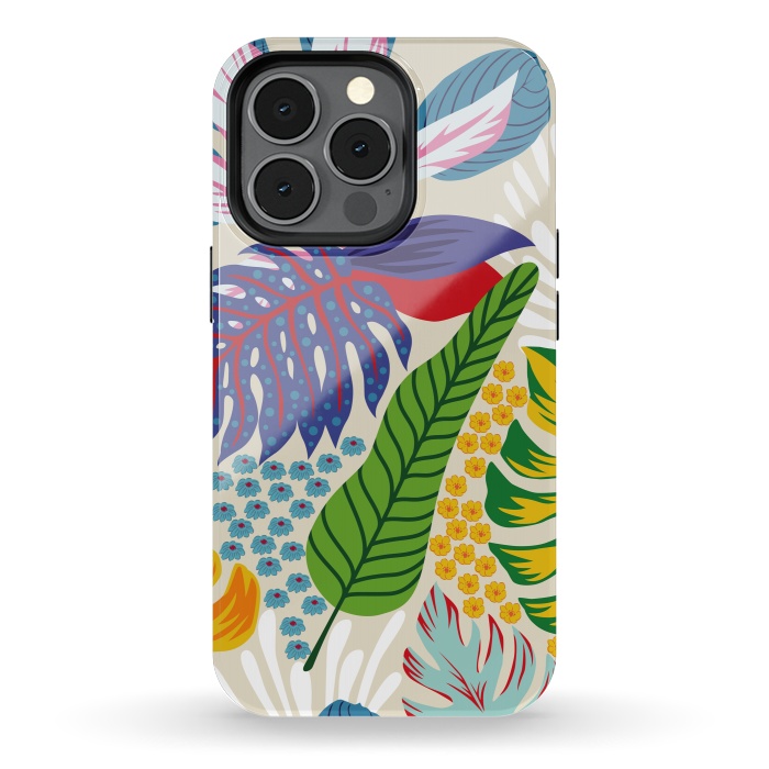 iPhone 13 pro StrongFit Abstract Color Tropical Leaves by ArtsCase