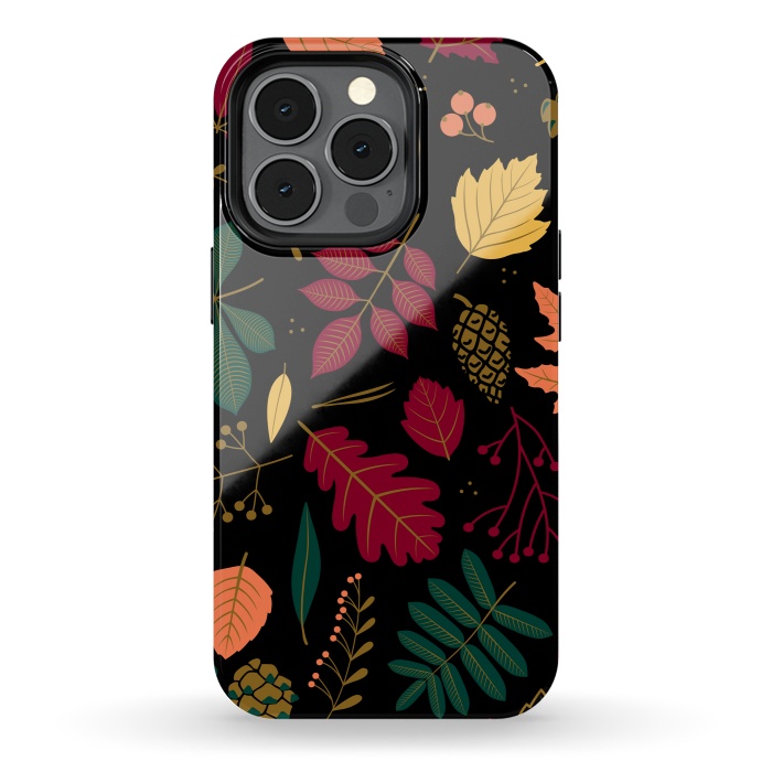 iPhone 13 pro StrongFit Autumn Pattern With Leaves by ArtsCase