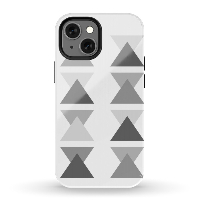 iPhone 13 mini StrongFit Gray Triangles by Martina