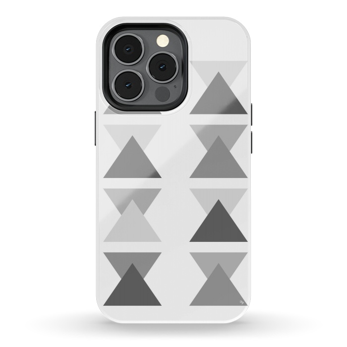 iPhone 13 pro StrongFit Gray Triangles by Martina
