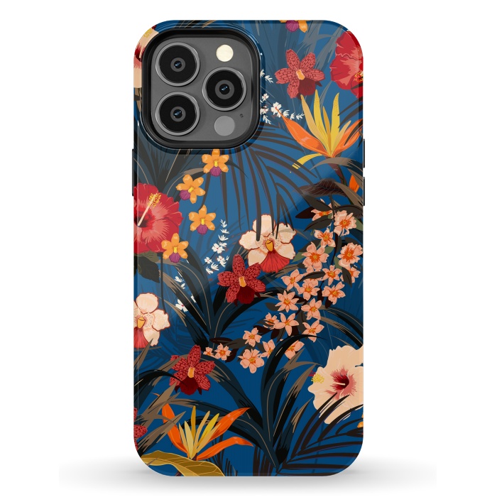 iPhone 13 Pro Max StrongFit Fashionable Tropical Environment with Deep Jungle Plants by ArtsCase