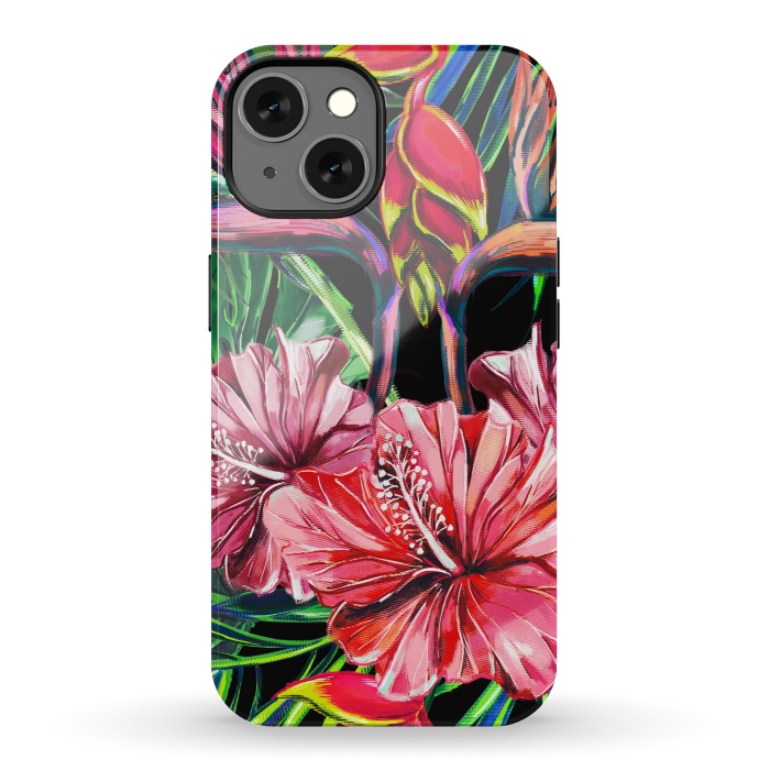 iPhone 13 StrongFit Beautiful Trendy Seamless Floral Jungle Pattern by ArtsCase