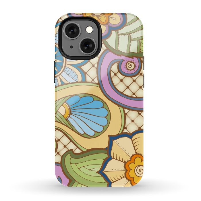 iPhone 13 mini StrongFit Daisies Pattern with Circle Elements IV by ArtsCase