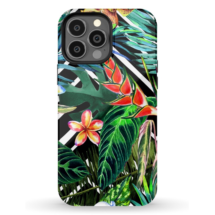 iPhone 13 Pro Max StrongFit Tropical Design Flowers by ArtsCase