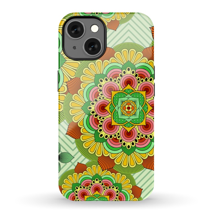 iPhone 13 StrongFit Mandala African Zen Floral Ethnic Art Textile by ArtsCase