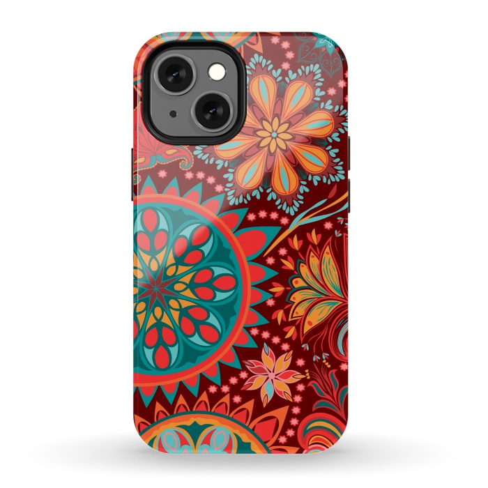 iPhone 13 mini StrongFit Paisley Vintage Floral Motif Ethnic Seamless Background by ArtsCase