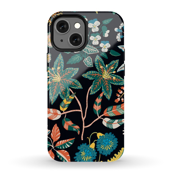 iPhone 13 mini StrongFit Randomly Scattered Botanical Motifs by ArtsCase