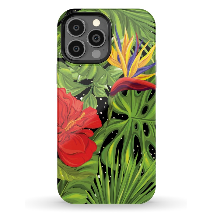 iPhone 13 Pro Max StrongFit Seamless Pattern Background with Tropical Plants Monstera by ArtsCase
