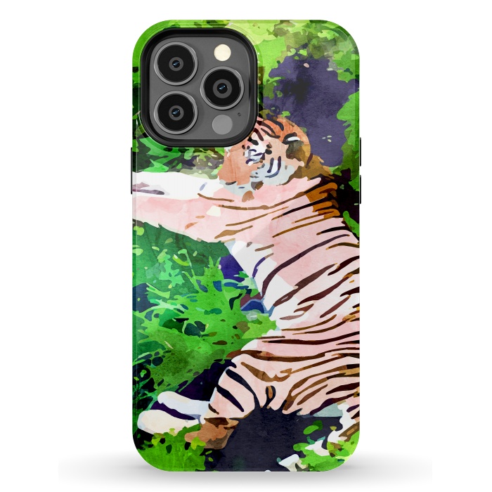 iPhone 13 Pro Max StrongFit Blush Tiger by Uma Prabhakar Gokhale