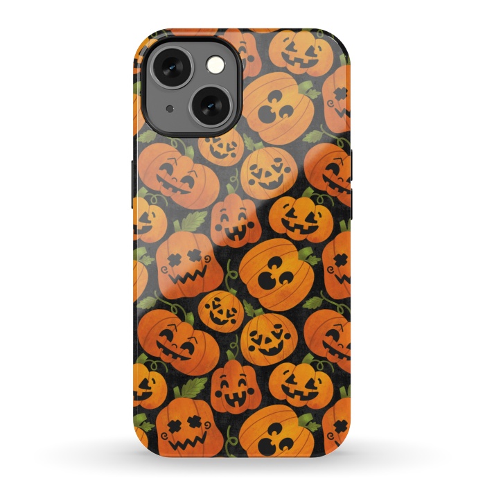 iPhone 13 StrongFit Funny Jack-O-Lanterns by Noonday Design