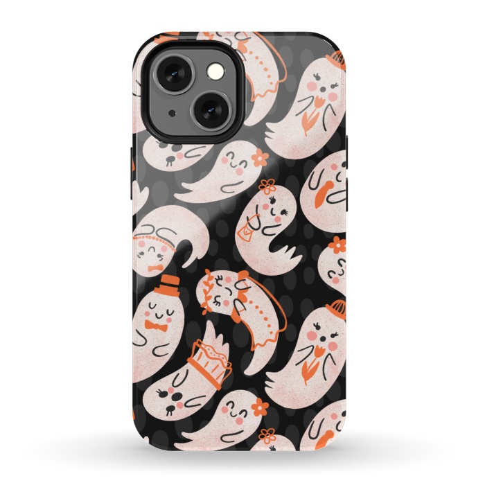 iPhone 13 mini StrongFit Cute Ghost Friends by Noonday Design