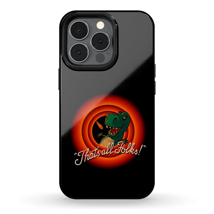 iPhone 13 pro StrongFit That's All Folks - T-Rex Dinosaur Extinction by Vó Maria