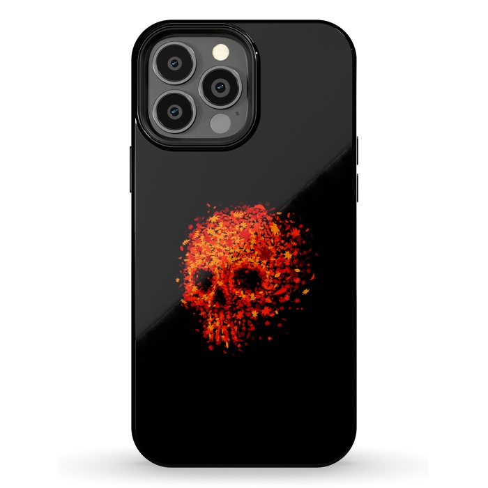 iPhone 13 Pro Max StrongFit Autumn Skull - Fall Leaves by Vó Maria