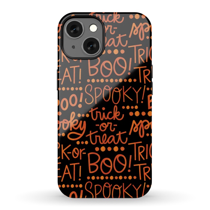 iPhone 13 StrongFit Spooky Halloween Lettering by Noonday Design