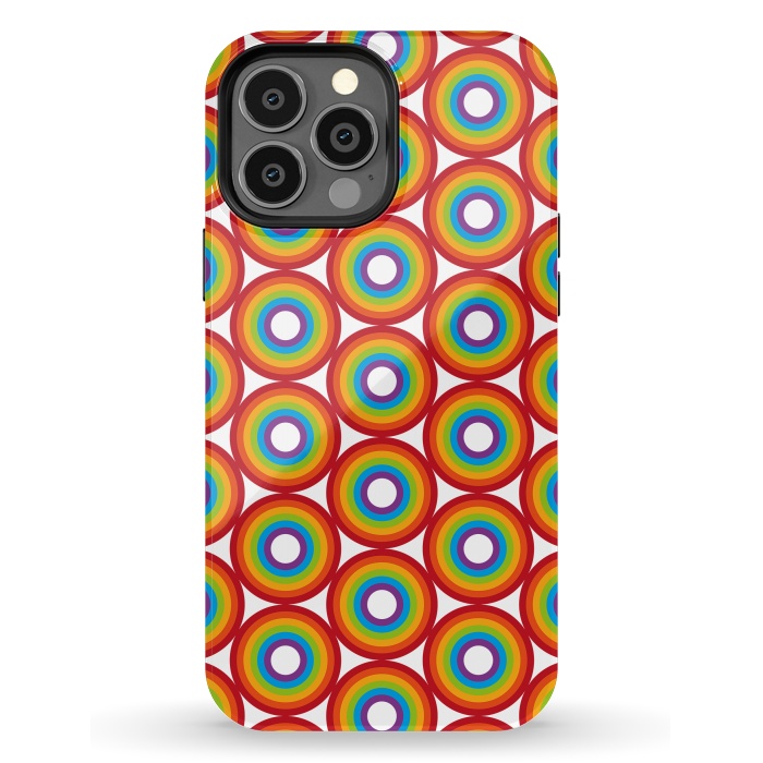 iPhone 13 Pro Max StrongFit Rainbow Circle Pattern by Majoih