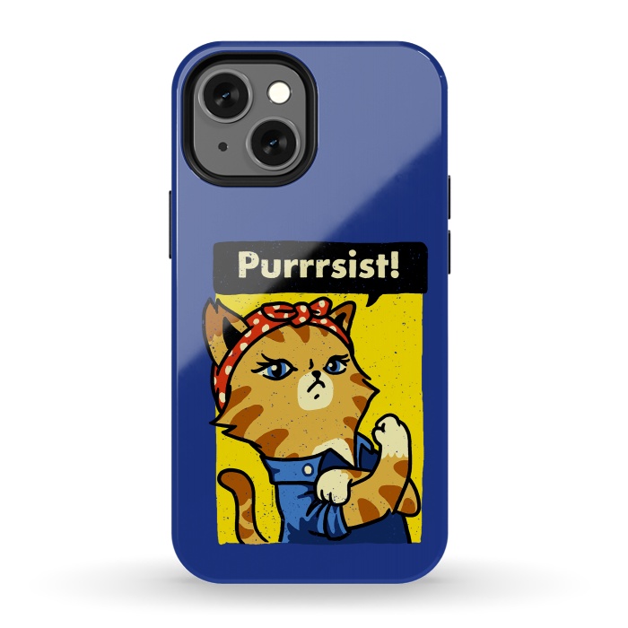 iPhone 13 mini StrongFit Purrsist Cat 2 We Can Do It Cat Lover by Vó Maria