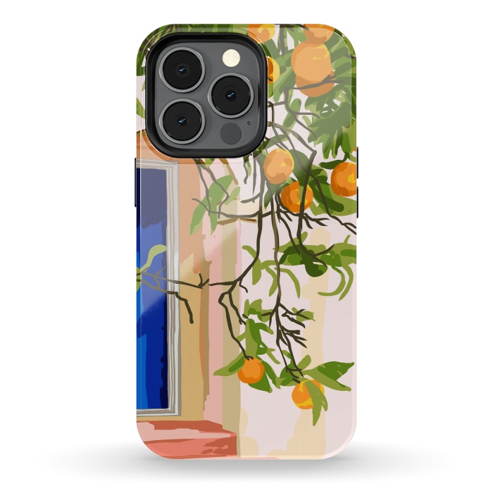 iPhone 13 pro StrongFit Wherever you go, go with all your heart | Summer Travel Morocco Boho Oranges | Architecture Building by Uma Prabhakar Gokhale