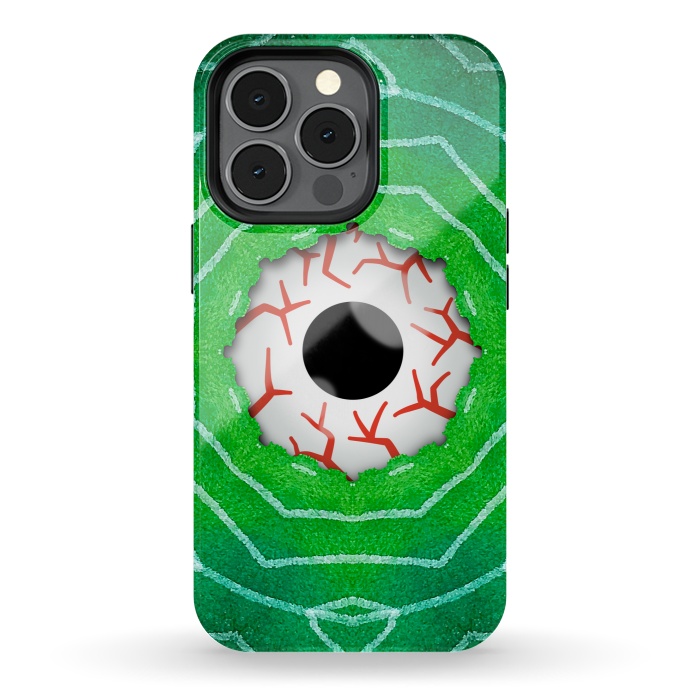 iPhone 13 pro StrongFit Creepy Eye Staring Through A Green Hole by Boriana Giormova