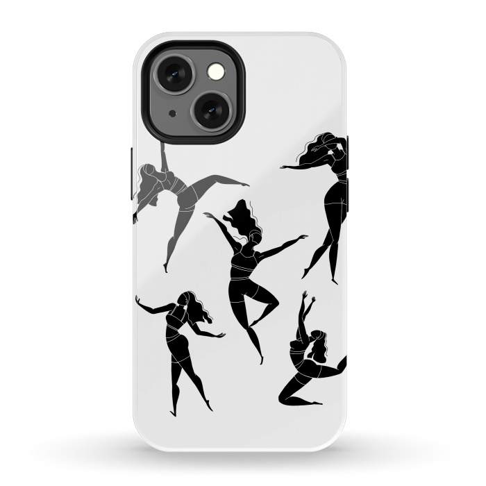iPhone 13 mini StrongFit Dance Girl Black and White by Jelena Obradovic
