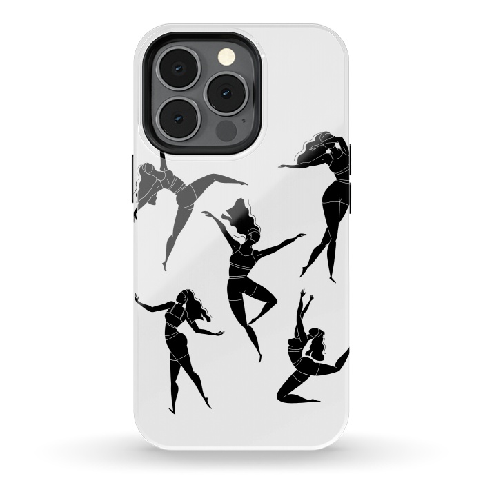 iPhone 13 pro StrongFit Dance Girl Black and White by Jelena Obradovic