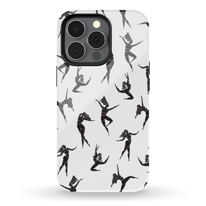 iPhone 13 pro StrongFit Dance Girl Pattern Black and White by Jelena Obradovic