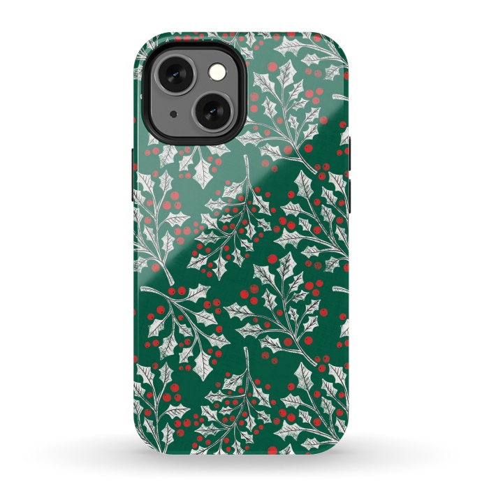 iPhone 13 mini StrongFit Boughs of Holly by Noonday Design