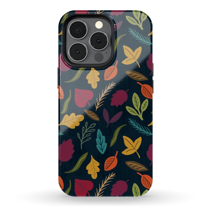 iPhone 13 pro StrongFit Bold and Colorful Fall Leaves by Noonday Design