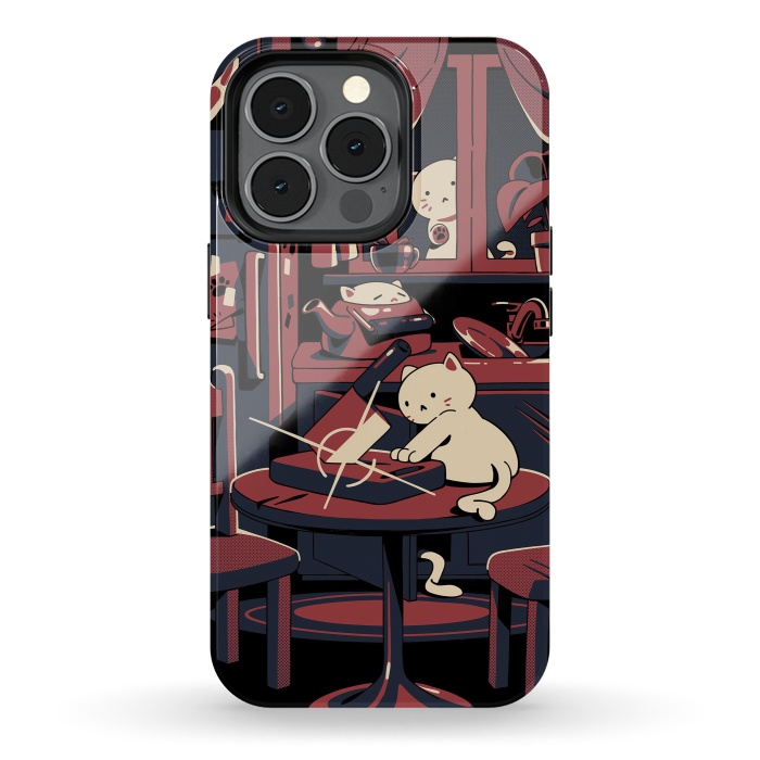 iPhone 13 pro StrongFit Haunted by cats by Ilustrata