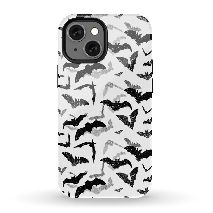 iPhone 13 mini StrongFit Grunge flying bats Halloween pattern by Oana 