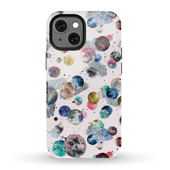 iPhone 13 mini StrongFit Space Planets by Ninola Design