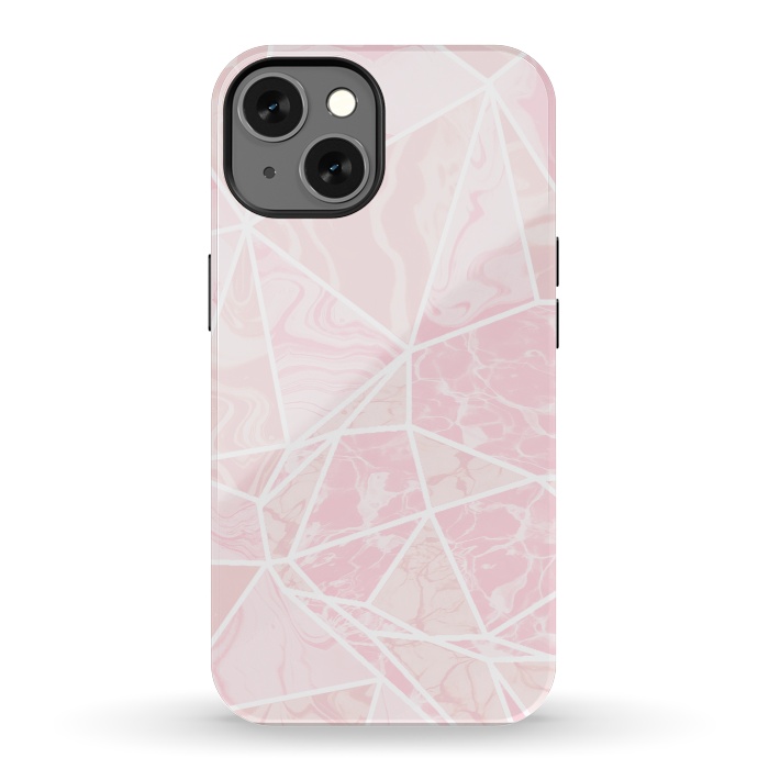 iPhone 13 StrongFit Pastel candy pink marble by Oana 